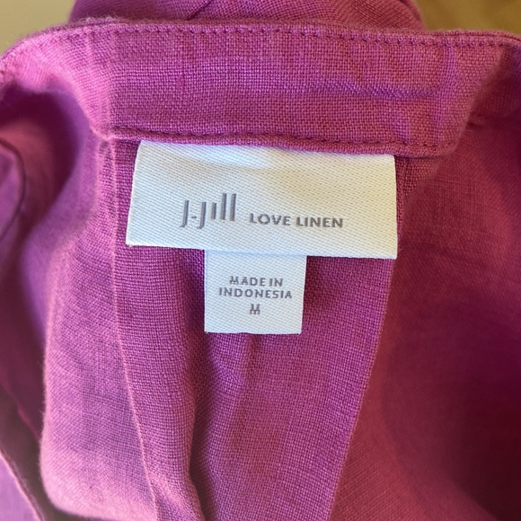 J. Jill Love Linen 100% Linen V Neck Sleeveless Pocket Dress - Picture 7 of 8